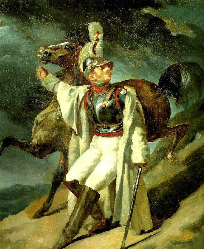 Theodore   Gericault cuirassier blesse, quittant le feu oil painting picture